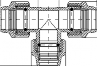 Preview: PP 50 x 40 x 50 T-Stück reduziert 90°